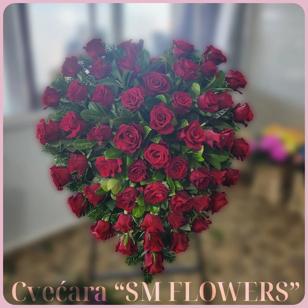 crvene ruze srce venac za groblje