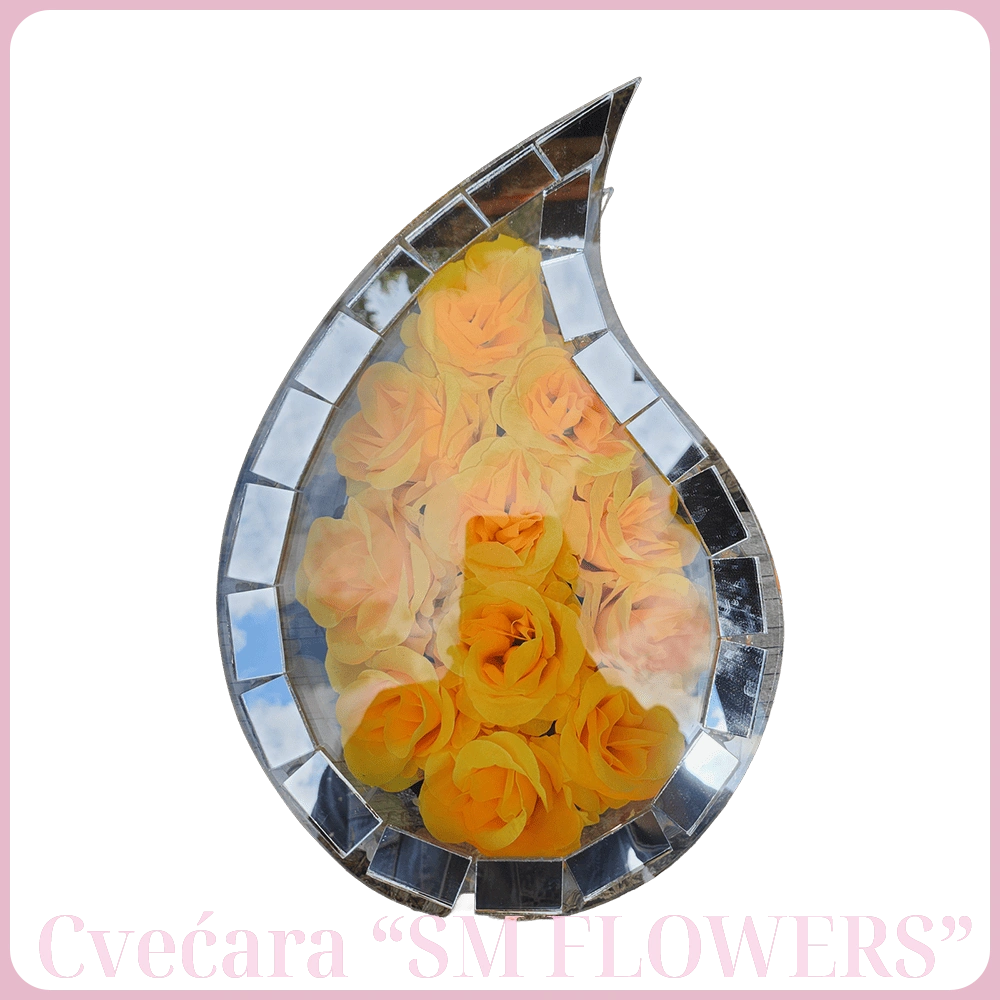 suza od stakla narandzaste ruze